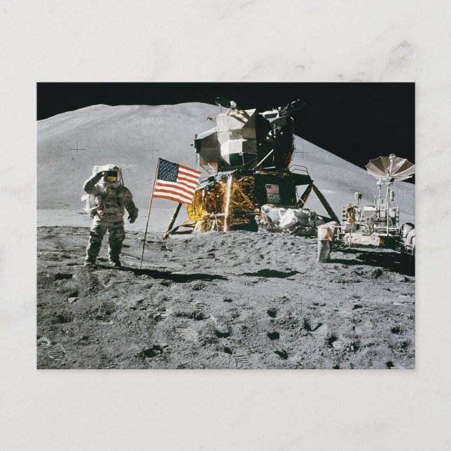 Carte Postale lune atterrissage apollo 15 lunar module nasa 1971 (Devant)