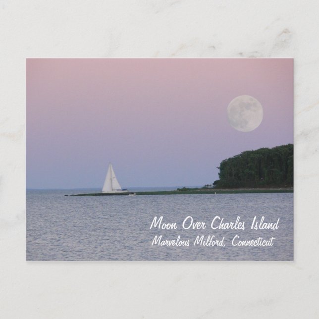 Carte Postale Lune au-dessus de l'île Charles (Devant)
