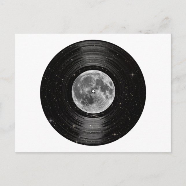 Carte Postale Lune dans l'espace Vinyl LP Record (Devant)
