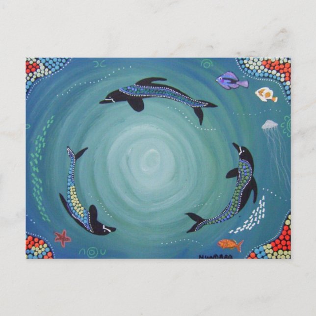 Carte Postale Lune dauphin (Devant)