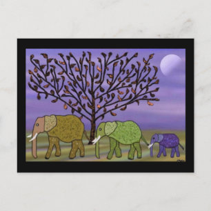 Carte Postale Lune éléphante