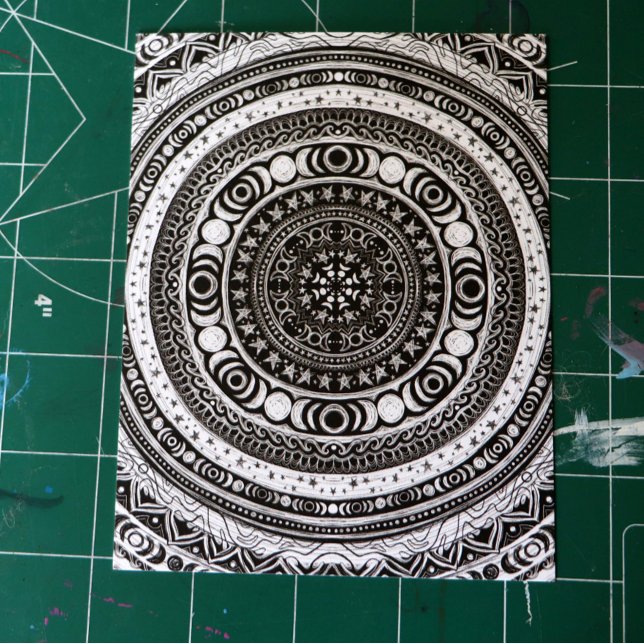 Carte Postale Lune Enfant Mandala Triple Lune Sorcière (Créateur téléchargé)