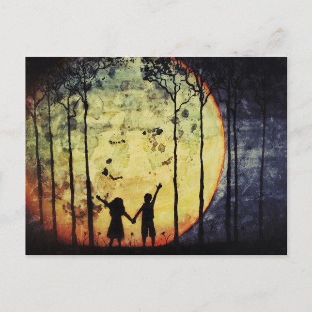 Carte Postale Lune Enfants (Devant)