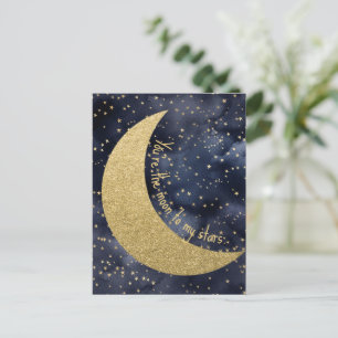 Carte Postale Lune et étoiles Amour romantique