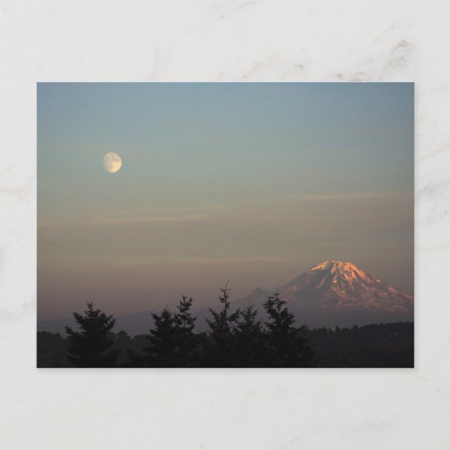 Carte Postale Lune et Mont Ranier à (Devant)