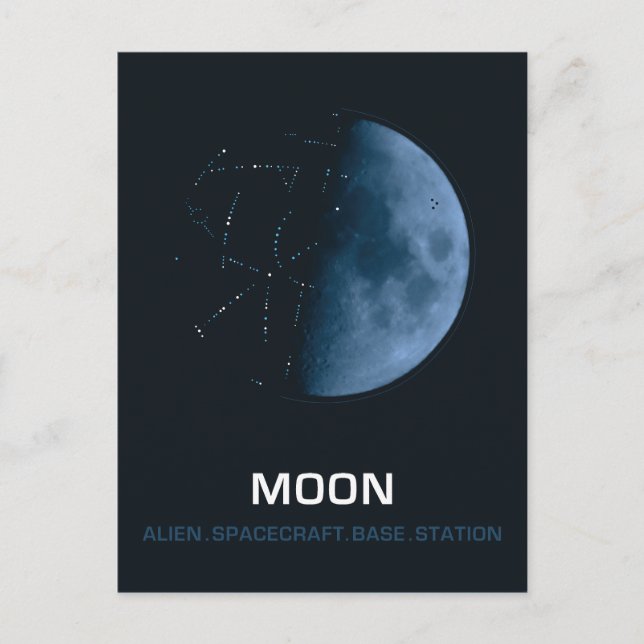 Carte Postale Lune, l'ancien vaisseau spatial (Devant)