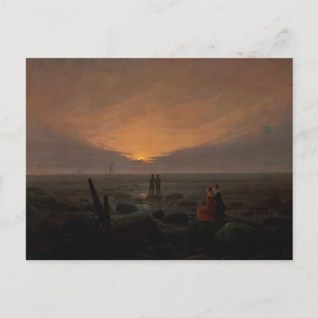 Carte Postale Lune se levant au-dessus de la mer, 1821 (Devant)
