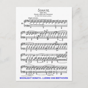 Carte Postale Lune-Sonate-Ludwig-Beethoven