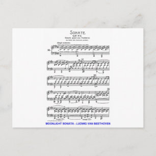 Carte Postale Lune-Sonate-Ludwig-Beethoven