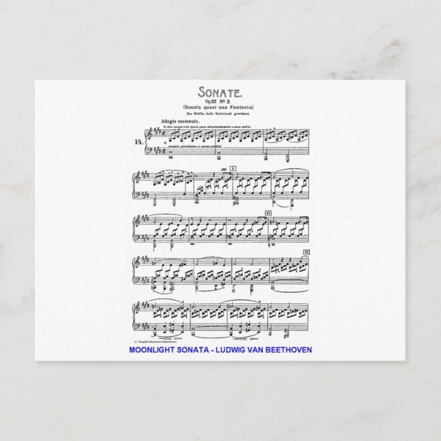 Carte Postale Lune-Sonate-Ludwig-Beethoven (Devant)