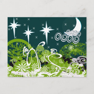 Carte Postale Lune Star Tree Paint Splat
