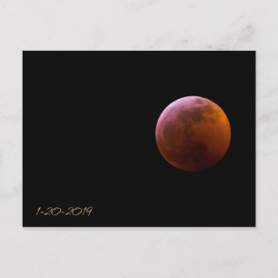 Carte Postale Lune superbe de loup de sang - éclipse lunaire