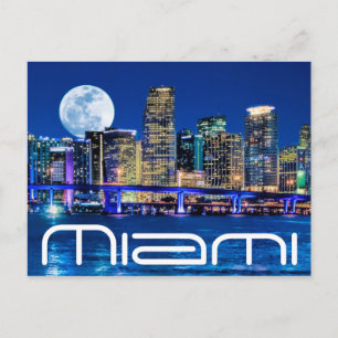 CARTE POSTALE LUNE SUR MIAMI.