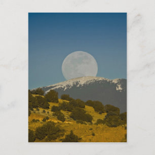 Carte Postale Lune surplombant les monts Sangre de Cristo,