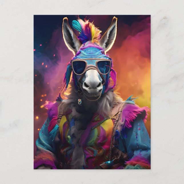Carte Postale Lunettes bleues Funky Donkey (Devant)