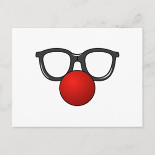 Carte Postale Lunettes de clown et nez