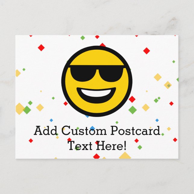 Carte Postale Lunettes de soleil cool Emoji (Devant)