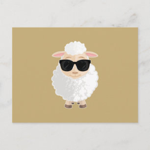 Carte Postale Lunettes de soleil Cool Sheep Warm Gold Couleur un