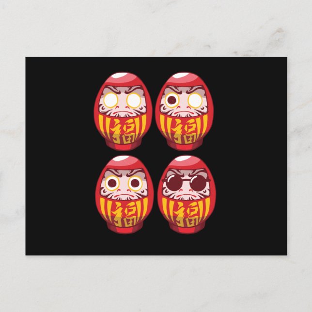 Carte Postale Lunettes de soleil Daruma (Devant)