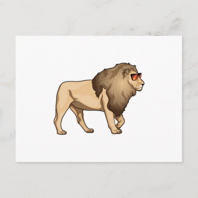 Carte Postale Lunettes de soleil Lion (Devant)