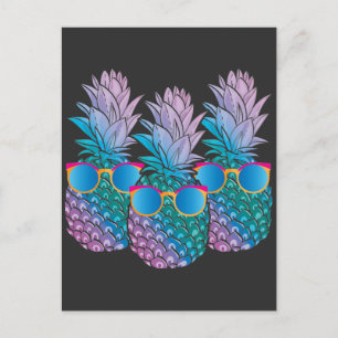 Carte Postale Lunettes de soleil Retro Ananas