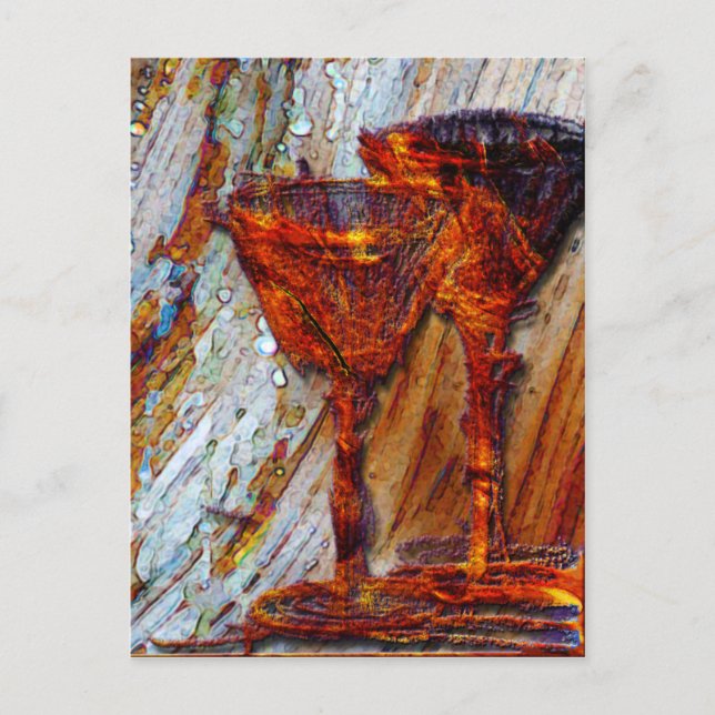 Carte Postale Lunettes de vin Texture de conception abstraite (Devant)