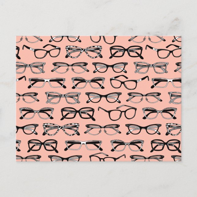 Carte Postale Lunettes de vue rose pâle, Lunettes de vue, Vêteme (Devant)