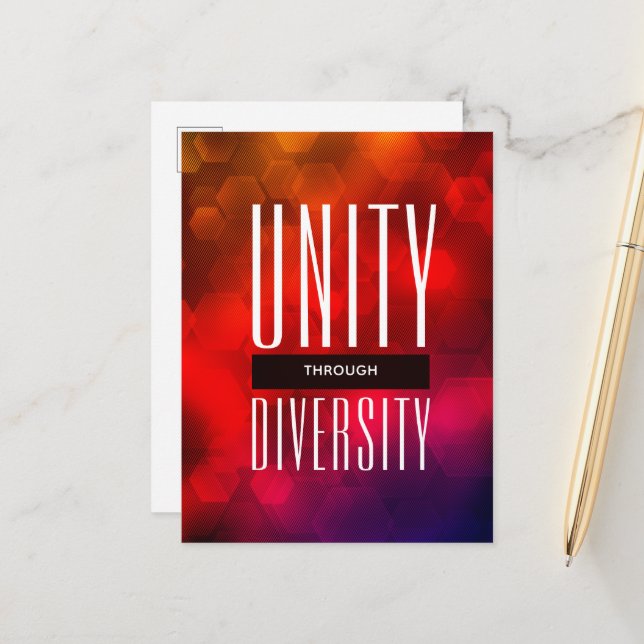 Carte Postale L'unité stylisée par la diversité (Devant/Arrière en situation)