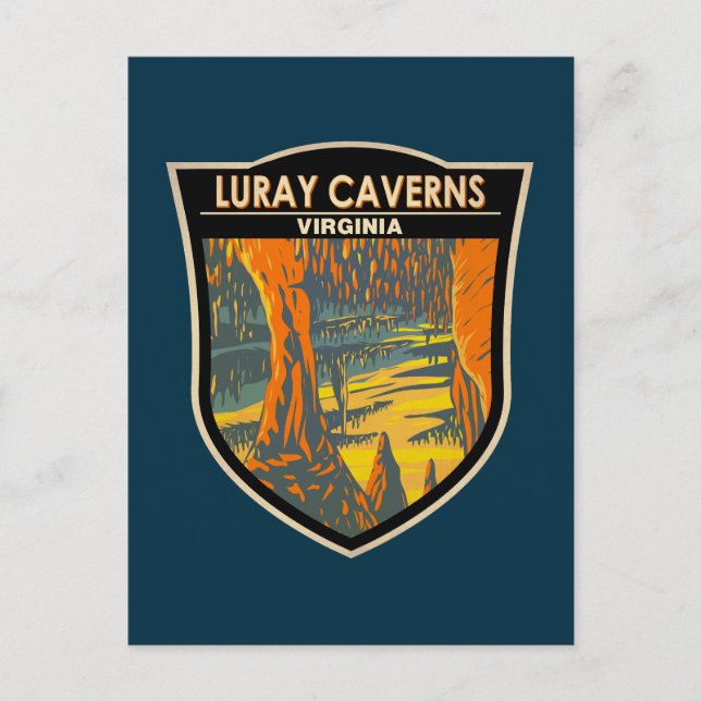 Carte Postale Luray Caverns Virginia Travel Art Badge (Devant)