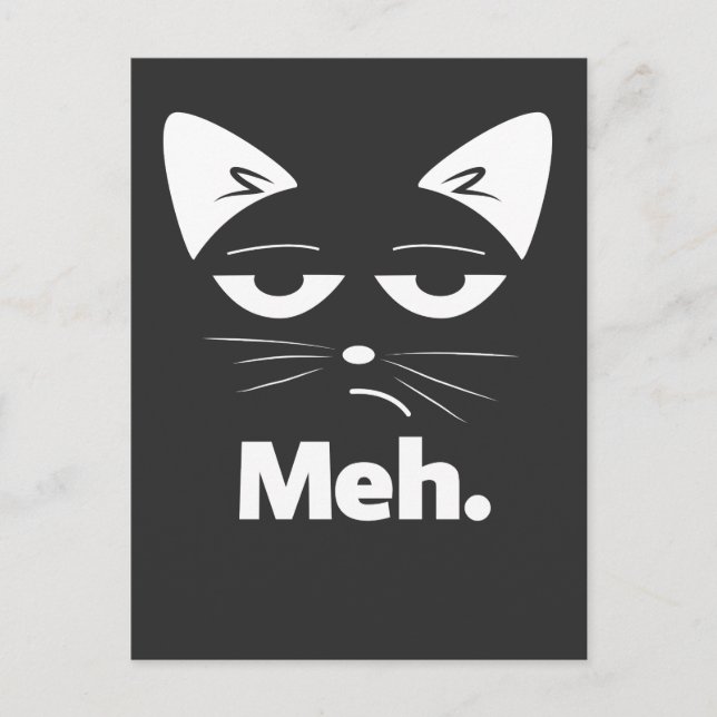 Carte Postale Lustige Katze Sarkastisches Kitten Meh (Devant)