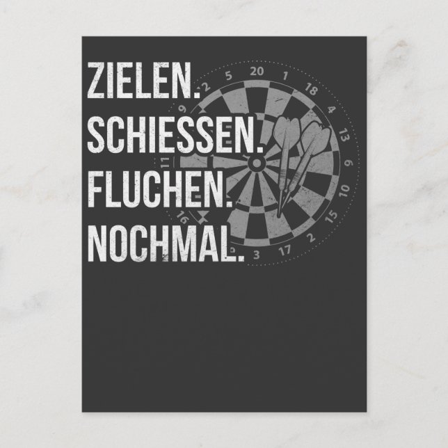Carte Postale Lustiger Dart Spruch Dartscheibe Dartpfeil Problèm (Devant)