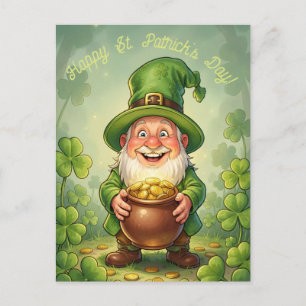 Carte Postale Lutin personnalisé Gnome Joyeuse St. Patrick