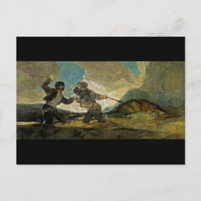Carte Postale Lutte avec les petits par Francisco Goya c 1820 (Devant)