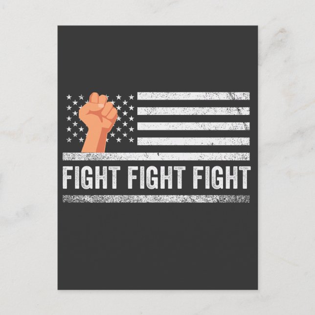 Carte Postale Lutte contre Trump Drapeau américain Patriotique (Devant)