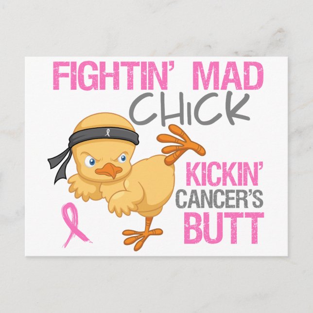 Carte Postale Lutter contre le cancer du sein des poussins (Devant)