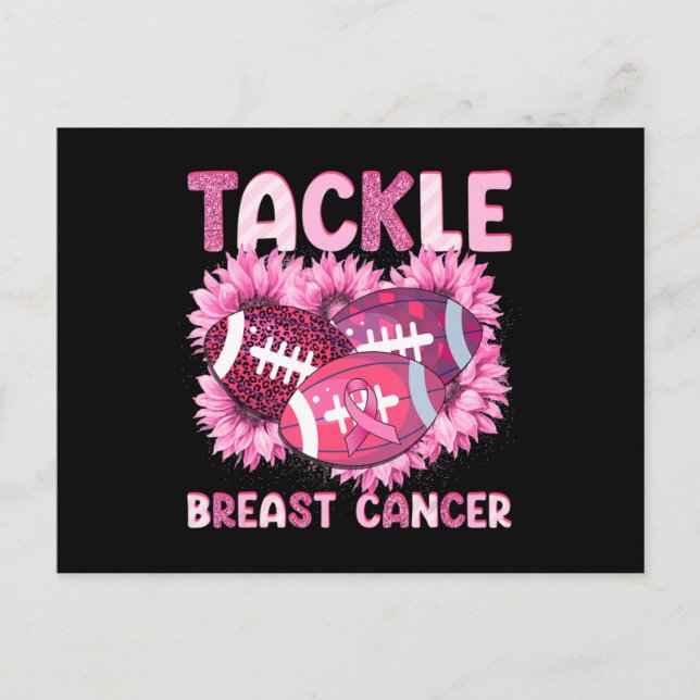 Carte Postale Lutter contre le football Cancer rose Ruban Cancer (Devant)