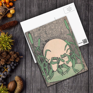 Carte Postale Lutter contre les grenouilles vertes Lily Pad