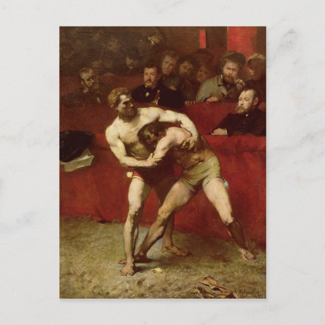 Carte Postale Lutteurs, 1875 (Devant)