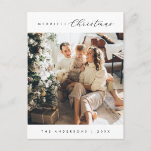 Carte Postale Luxe Moderne, Photo de Famille de Noël la Plus Joy