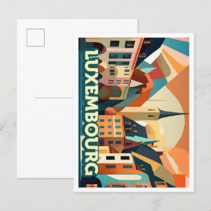 Carte Postale Luxembourg Voyage artistique coloré