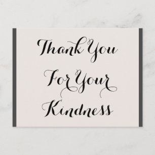 Carte postale Luxueuse "Merci For Your Kindness"