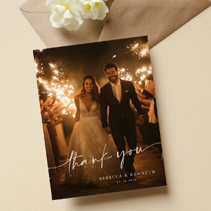 Carte Postale Luxueux or Floral minimaliste Merci photo