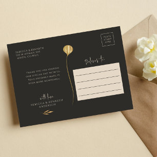 Carte Postale Luxueux or Floral minimaliste Merci photo