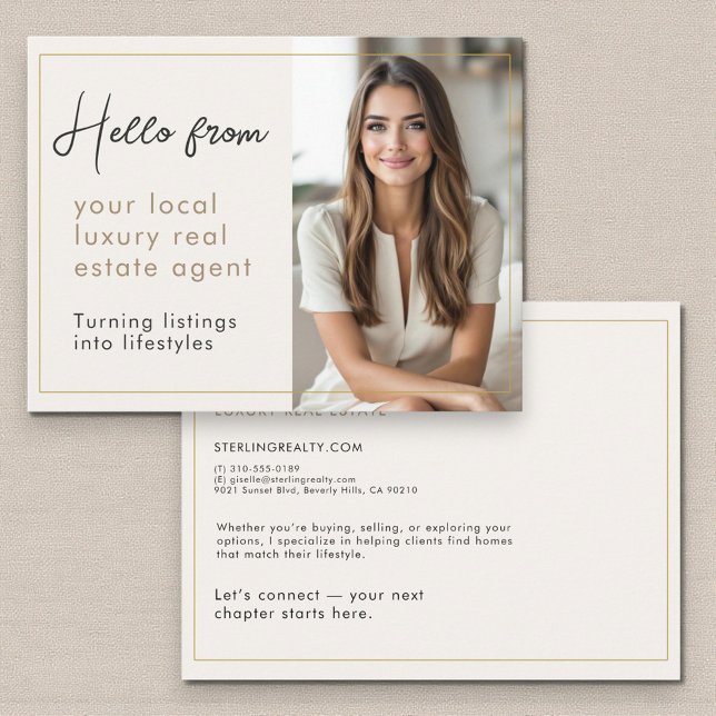 Carte Postale Luxury Real Estate Agent Marketing Mailer  (Créateur téléchargé)