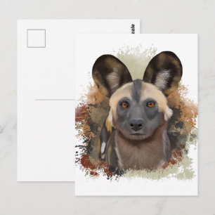 Carte Postale Lycaon d'Afrique   Tache de peinture abstraite