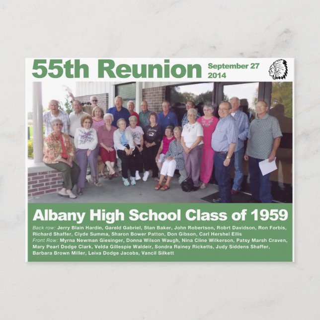 Carte Postale Lycée d'Albany promotion 1959 — 55e réunion (Devant)
