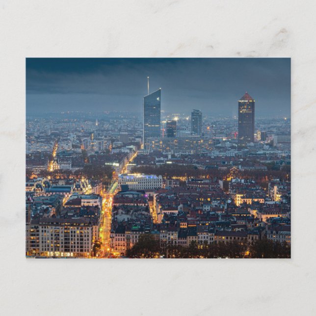 Carte Postale Lyon de nuit (Devant)
