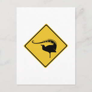 Carte Postale Lyrebird Crossing, Signal d'avertissement de trafi