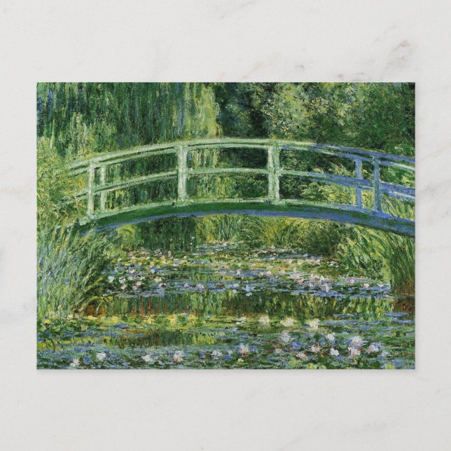 Carte Postale Lys à eau Claude Monet et pont japonais (Devant)