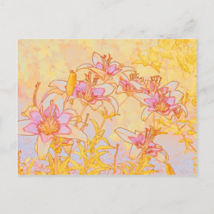 Carte Postale Lys d'automne - Aquarelle numérique